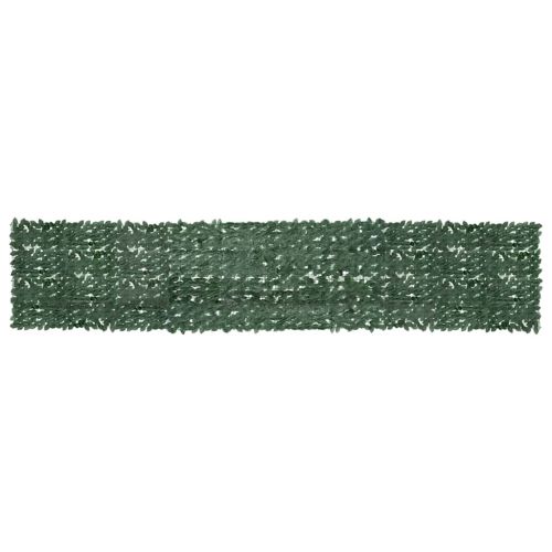 Балконски параван с тъмнозелени листа, 500x100 см