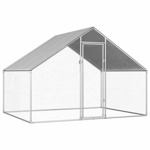 Птичарник на открито, 2,75x2x1,92 м, поцинкована стомана