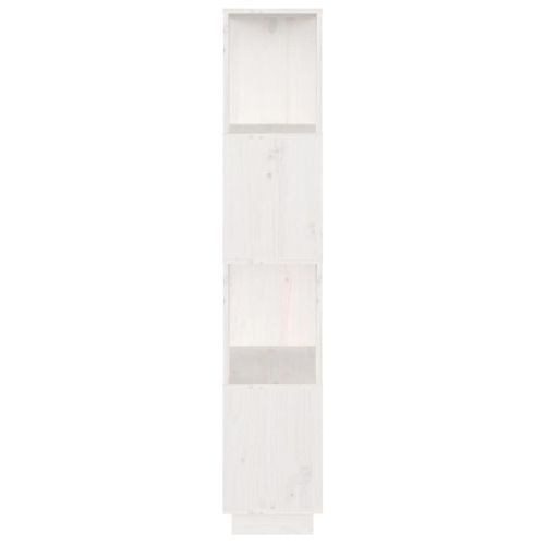 Библиотека/разделител за стая, бяла, 51x25x132 см, бор масив