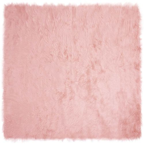 Изкуствена овча килим TAFALLA Розово 240 x 240 cm Полиестер
