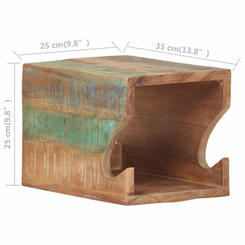 Стенна стойка за велосипед 35x25x25 см регенерирано дърво масив