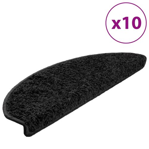 Изтривалки за стълби, 10 бр., 65x21x4 см, черни, полукръгли, големи