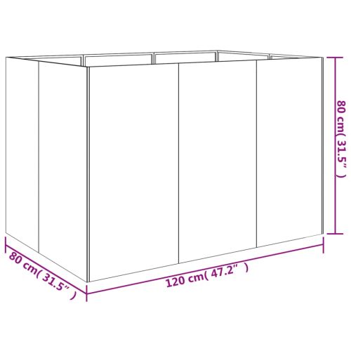 Градинска повдигната леха 120x80x80 см кортенова стомана