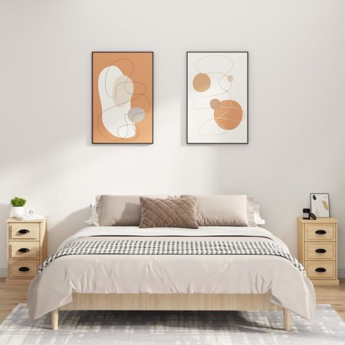 Нощно шкафче, дъб сонома, 39x39x67 см, инженерно дърво
