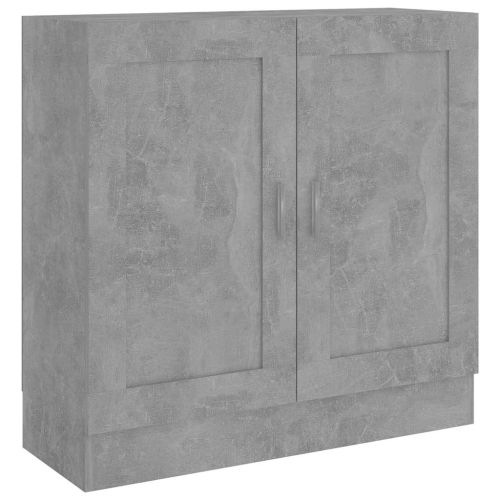 Шкаф за книги, бетонно сив, 82,5x30,5x80 см, инженерно дърво