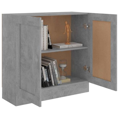Шкаф за книги, бетонно сив, 82,5x30,5x80 см, инженерно дърво