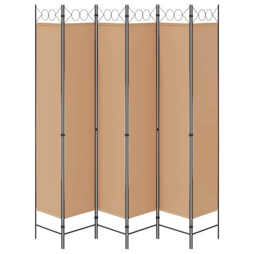 Делител за стая с 6 панела Бежово 240 x 220 cm Текстил