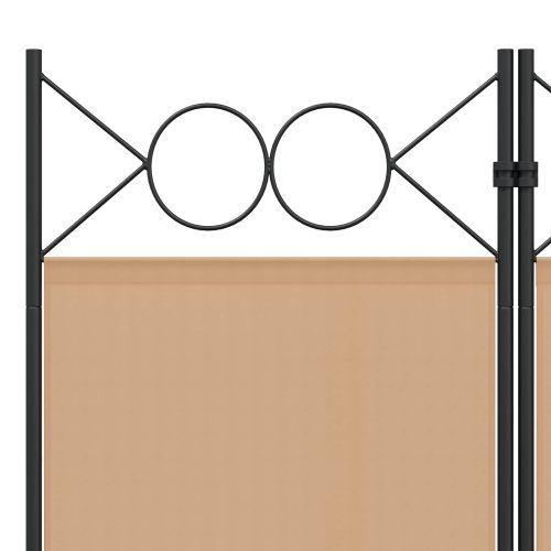 Делител за стая с 6 панела Бежово 240 x 220 cm Текстил