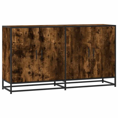 Бюфет опушен дъб 134x35x76 см инженерно дърво