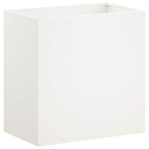 Градинска саксия Бяло 50 x 30 x 50 cm Студено валцована стомана