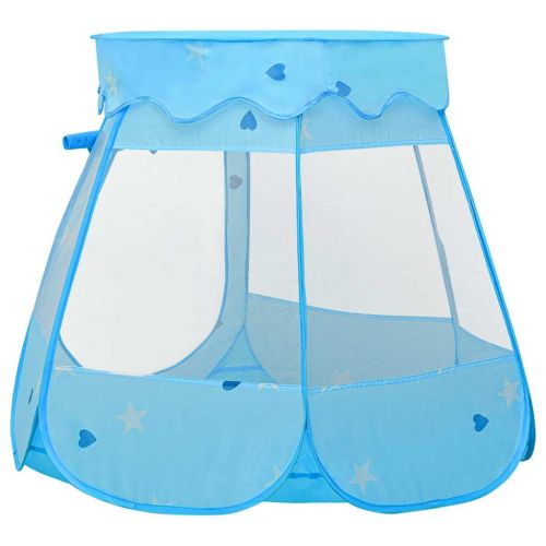 Детска палатка за игра с 250 топки, синя, 102x102x82 см