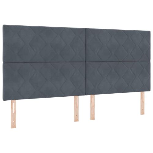 Легло с пружинирана основа Тъмен сив 200 x 200 cm Кадифе