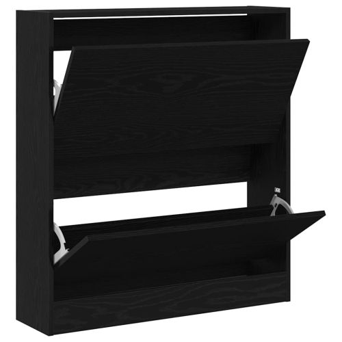 Шкаф за обувки 80 x 21 x 87,5 cm Инженерна дървесина Черния дъб