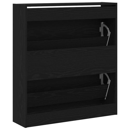 Шкаф за обувки 80 x 21 x 87,5 cm Инженерна дървесина Черния дъб