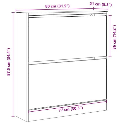 Шкаф за обувки 80 x 21 x 87,5 cm Инженерна дървесина Черния дъб