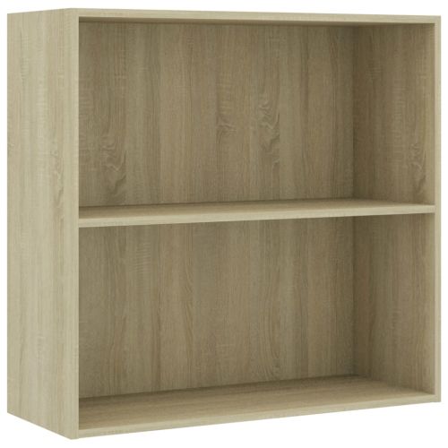 2-етажна библиотека, дъб сонома, 80x30x76,5 см, инженерно дърво
