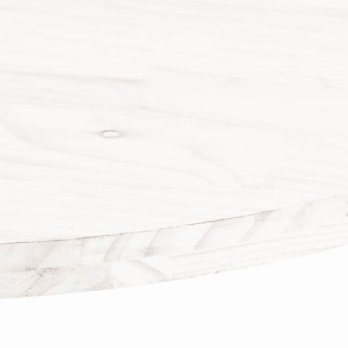 Плот за маса, бял, 100x50x2,5 см, бор масив, овален