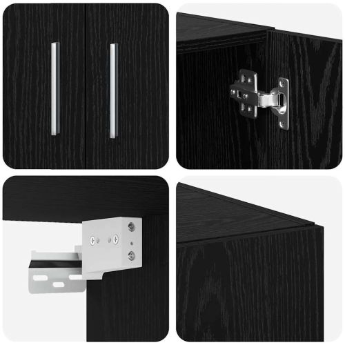 Шкаф за съхранение 3 бр. Черния дъб 70 x 42,5 x 225 см
