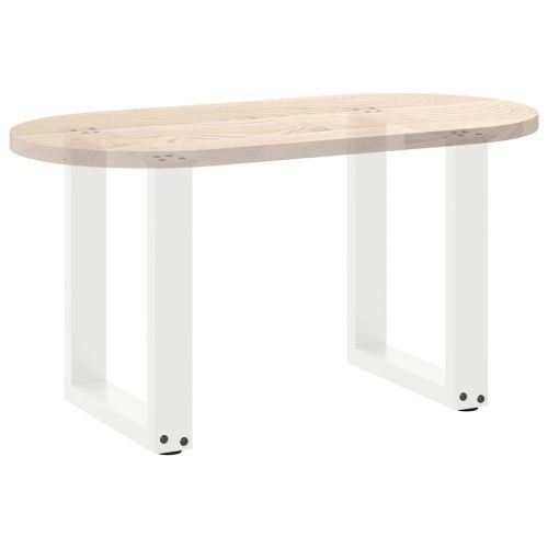 Крака за масичка за кафе, U-образни, 2 бр., бели, 38 x (42-43) см, стомана