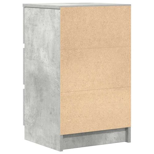 Нощни шкафчета с 3 чекмеджета, 2 бр, бетонно сив, 39x35x65 см