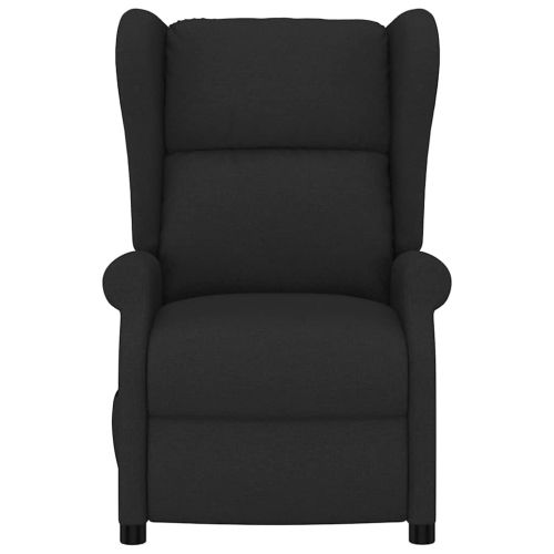 Wingback електрически реклайнер стол, черен, текстил