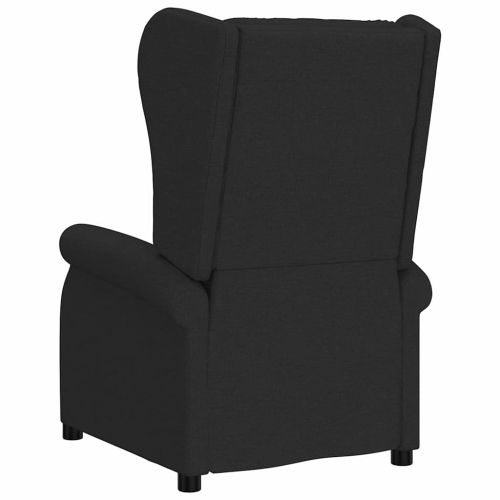 Wingback електрически реклайнер стол, черен, текстил