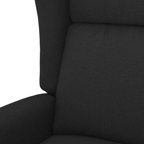 Wingback електрически реклайнер стол, черен, текстил