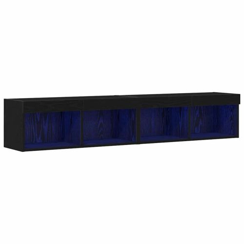 Комплект ТВ шкаф 2 бр. Черен дъб Инженерна дървесина