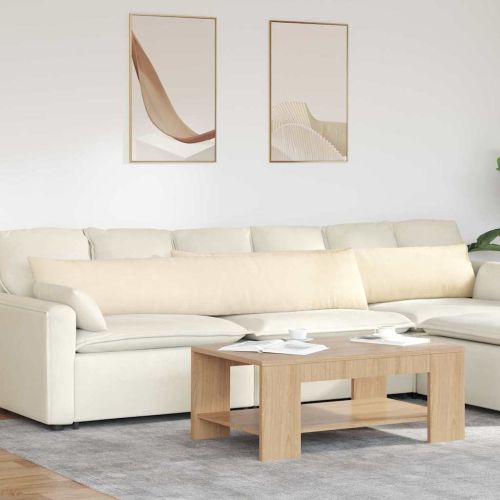 Диван възглавници 2 pcs Крем 200 x 40 см Кордюрова тъкан