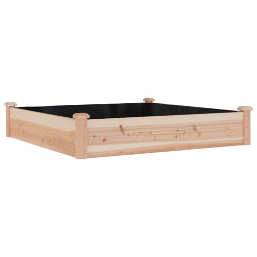 Градинско повдигнато легло с вложка 120x120x25 см масивна ела