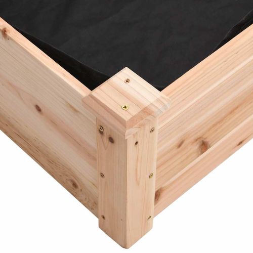 Градинско повдигнато легло с вложка 120x120x25 см масивна ела