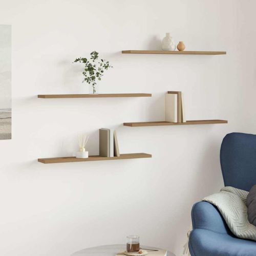 Рафтове за книги 4 бр дъб артизан 60x10x1,5 см инженерно дърво