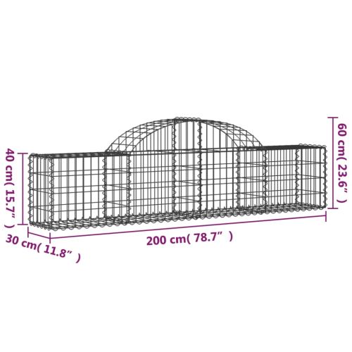Габионни кошници арка 11 бр 200x30x40/60 см поцинковано желязо
