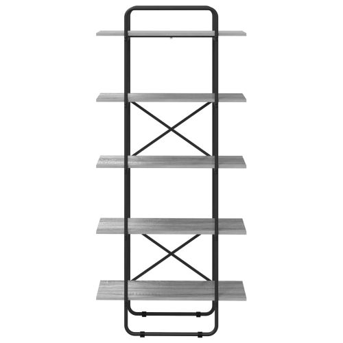 Рафт за книги 5 нива 80 x 35 x 175,5 см PB Сив Сонома