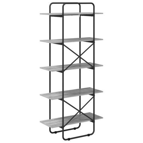 Рафт за книги 5 нива 80 x 35 x 175,5 см PB Сив Сонома