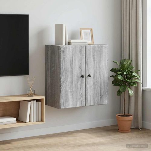 Стенно шкафче 59 x 31 x 60 см Инженерна дървесина Сив Сонома