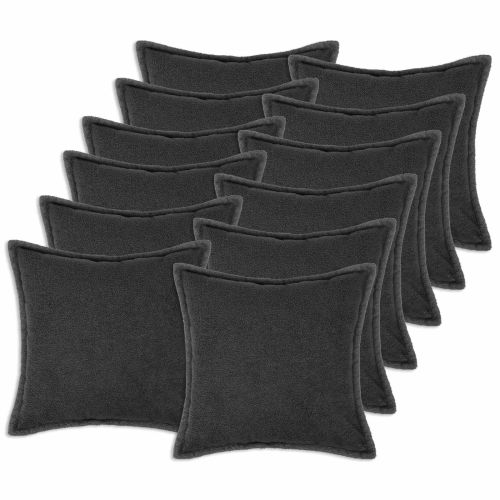 Калъфка за възглавница 12 pcs HOUTEN Тъмносиво 50 x 50 cm Букле