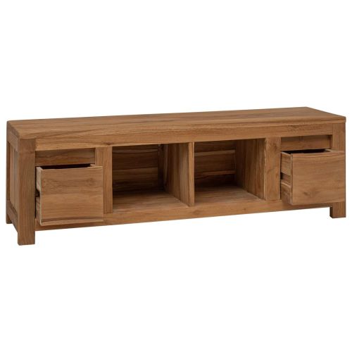 ТВ шкаф 110 x 30 x 35 cm Натурално Солидно тиково дърво