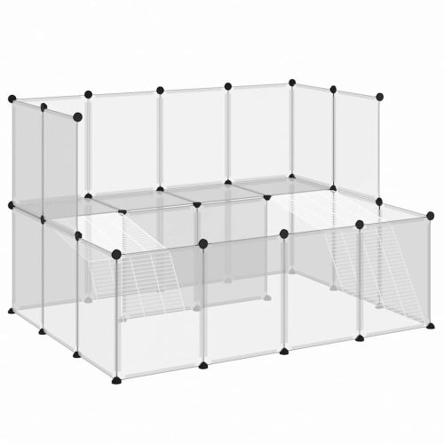 Клетка за малки животни прозрачна 143x107x93 см PP и стомана