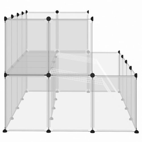 Клетка за малки животни прозрачна 143x107x93 см PP и стомана