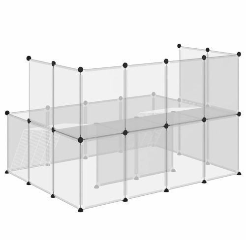 Клетка за малки животни прозрачна 143x107x93 см PP и стомана