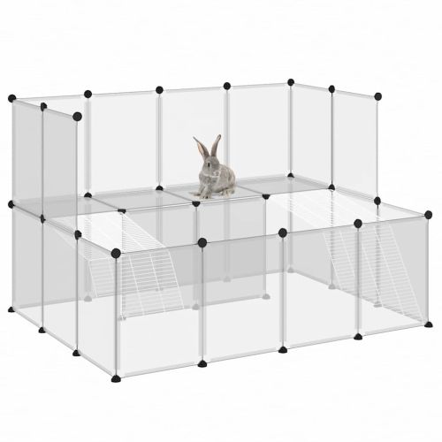 Клетка за малки животни прозрачна 143x107x93 см PP и стомана