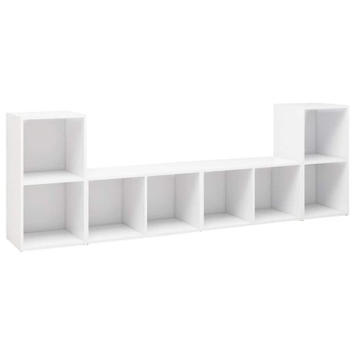 ТВ шкафове, 4 бр, бeли, 72x35x36,5 см, инженерно дърво