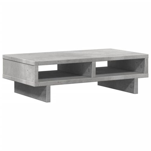 Поставка за монитор, бетонно сива, 50x27x15 см, инженерно дърво