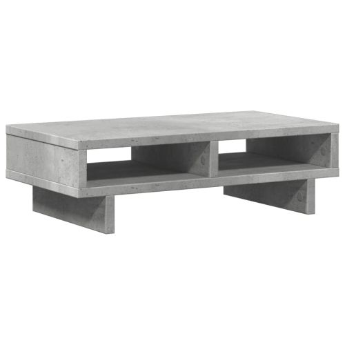 Поставка за монитор, бетонно сива, 50x27x15 см, инженерно дърво