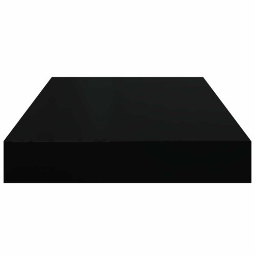 Окачени стенни рафтове, 2 бр, черен гланц, 40x23,5x3,8 см, МДФ