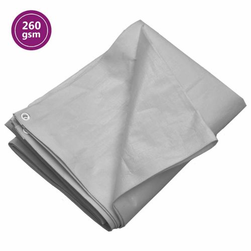 Брезент, 260 г/м², 4x6 м, сив, HDPE