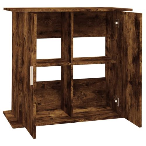 Поставка за аквариум, опушен дъб, 81x36x73 см, инженерно дърво