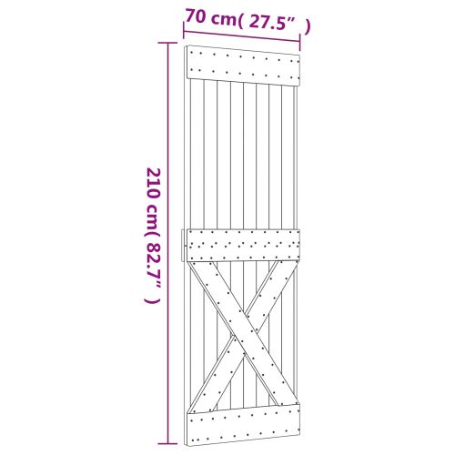 Преплъзваща се врата 70 x 210 cm Естествено и черно