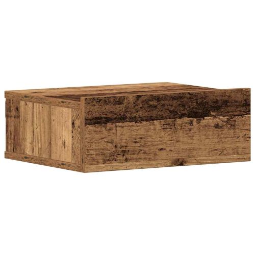Плаващо нощно шкафче от старо дърво 40x32x15 cm